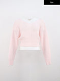 V-Neck Crop Open Body Sweater ON320