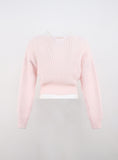 V-Neck Crop Open Body Sweater ON320